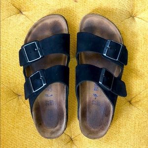 Black Leather Arizona Birkenstock Sandals